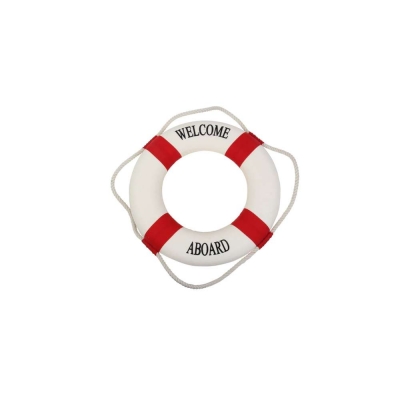 Koło ratunkowe czerwone pasy, dekoracja Life buoy red, S 15 cm